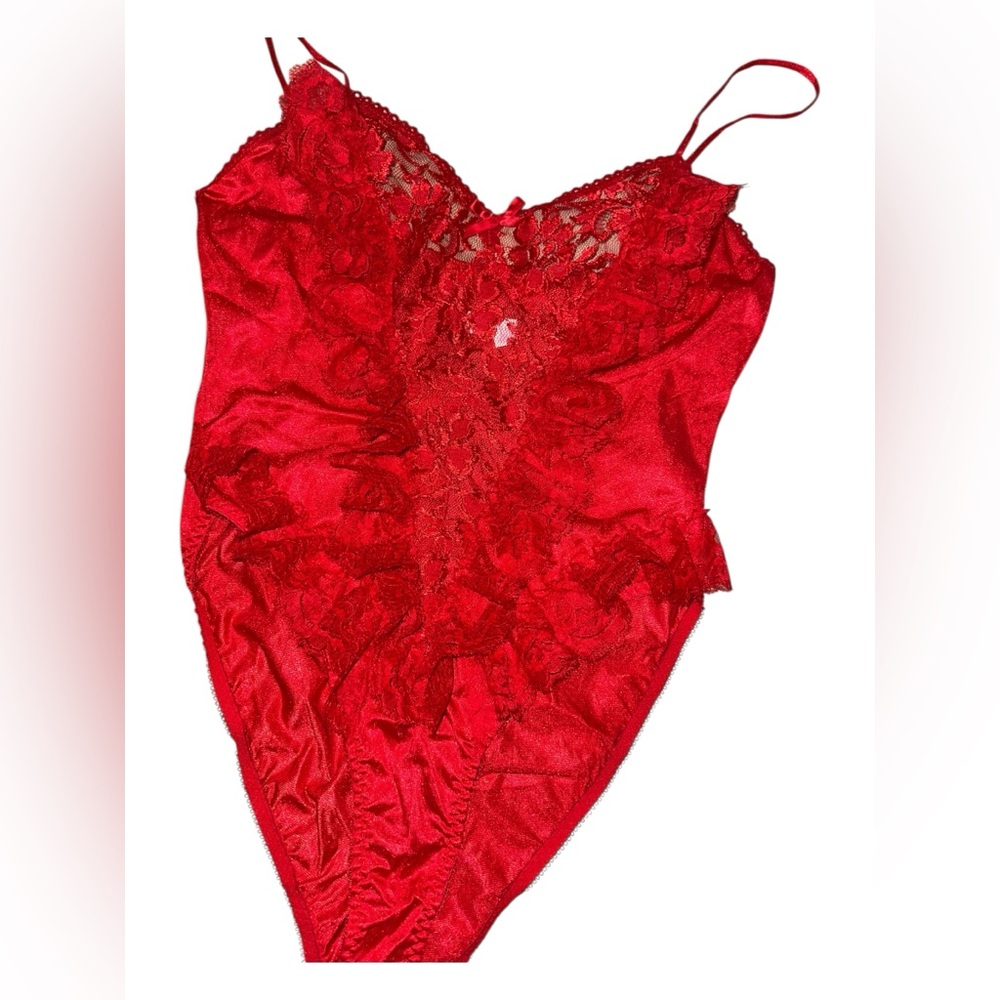 Vintage 1980s nylon Scarlet Lace bodysuit M